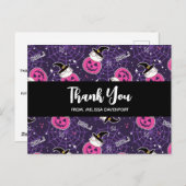 Cute Cats and Pumpkins Halloween Pattern Dank je Briefkaart (Voorkant / Achterkant)