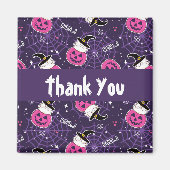 Cute Cats and Pumpkins Halloween Pattern Dank je Magneet (Voorkant)