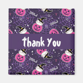 Cute Cats and Pumpkins Halloween Pattern Dank je Magneet