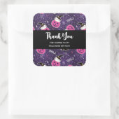 Cute Cats and Pumpkins Halloween Pattern Dank je Vierkante Sticker (Tas)