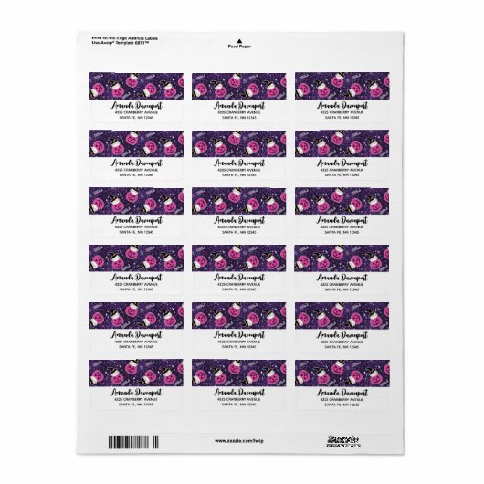 Cute Cats and Pumpkins Halloween Pattern Etiket (Full Sheet)