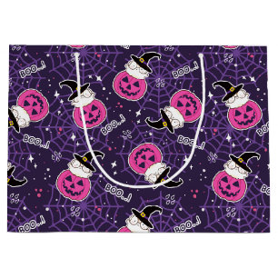 Cute Cats and Pumpkins Halloween Pattern Groot Cadeauzakje
