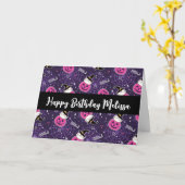 Cute Cats and Pumpkins Halloween Pattern Kaart (Gele Bloem)