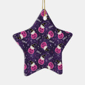 Cute Cats and Pumpkins Halloween Pattern Keramisch Ornament (Rechts)