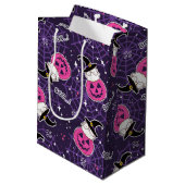 Cute Cats and Pumpkins Halloween Pattern Medium Cadeauzakje (Achterkant Gekanteld)