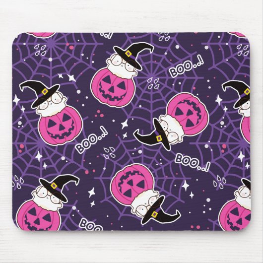 Cute Cats and Pumpkins Halloween Pattern Muismat (Voorkant)