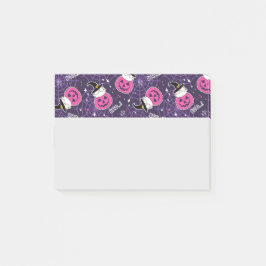 Cute Cats and Pumpkins Halloween Pattern Post-it® Notes