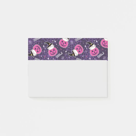 Cute Cats and Pumpkins Halloween Pattern Post-it® Notes (Voorkant)