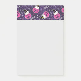 Cute Cats and Pumpkins Halloween Pattern Post-it® Notes