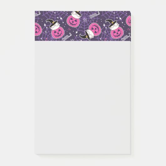 Cute Cats and Pumpkins Halloween Pattern Post-it® Notes (Voorkant)