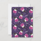 Cute Cats and Pumpkins Halloween Pattern RSVP Kaartje (Achterkant)
