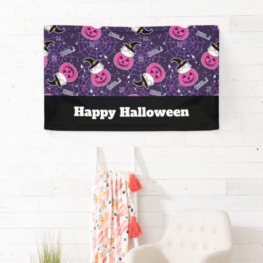 Cute Cats and Pumpkins Halloween Pattern Spandoek (Insitu)