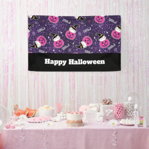 Cute Cats and Pumpkins Halloween Pattern Spandoek