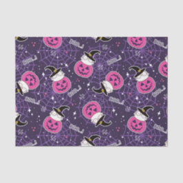 Cute Cats and Pumpkins Halloween Pattern Tissuepapier