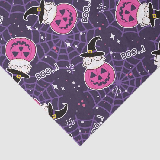 Cute Cats and Pumpkins Halloween Pattern Tissuepapier (Detail)