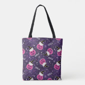 Cute Cats and Pumpkins Halloween Pattern Tote Bag (Achterkant)