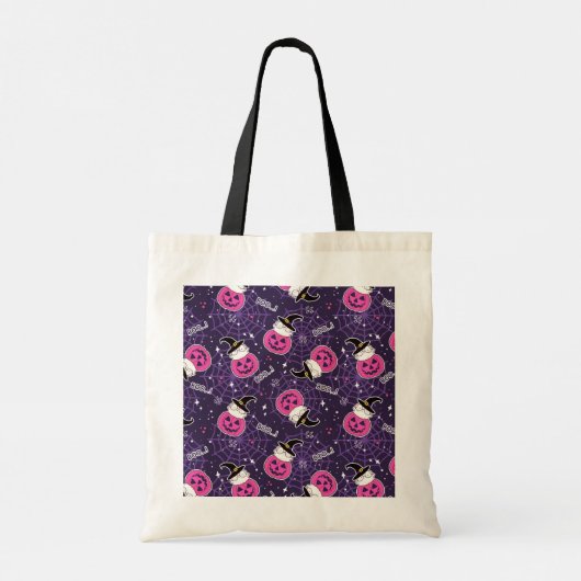 Cute Cats and Pumpkins Halloween Pattern Tote Bag (Achterkant)