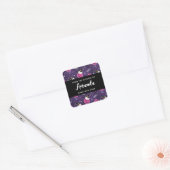 Cute Cats and Pumpkins Halloween Pattern Vierkante Sticker (Envelop)