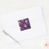 Cute Cats and Pumpkins Halloween Pattern Vierkante Sticker (Envelop)