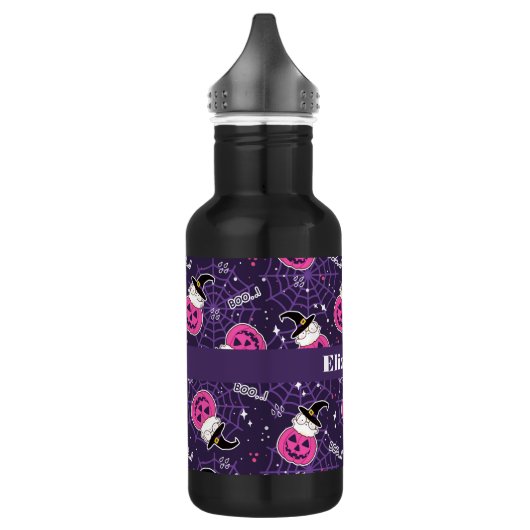 Cute Cats and Pumpkins Halloween Pattern Waterfles (Links)