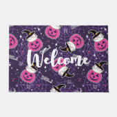 Cute Cats and Pumpkins Halloween Pattern Welcome Deurmat (Voorkant)