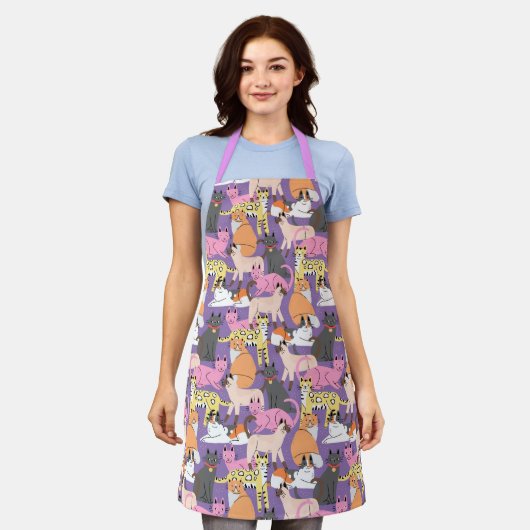 Cute Cats Apron Schort (Gedragen)