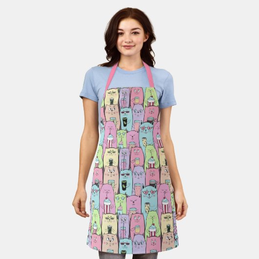 Cute Cats Apron Schort (Gedragen)