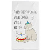 Cute Cat's Birthday Cake Wish Klein Cadeauzakje (Achterkant)