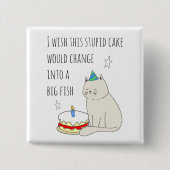 Cute Cat's Birthday Cake Wish Vierkante Button 5,1 Cm (Voorkant)