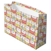 Cute Cats Birthday Gift Bag Groot Cadeauzakje (Achterkant Gekanteld)