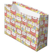 Cute Cats Birthday Gift Bag Groot Cadeauzakje (Voorkant Gekanteld)