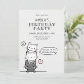 Cute cats birthday kaart (Staand voorkant)