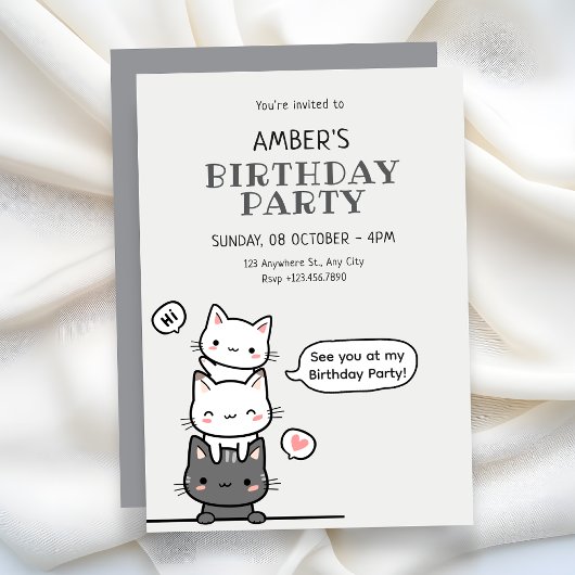 Cute cats birthday kaart