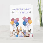 Cute Cats Birthday Party Kaart (Voorkant)