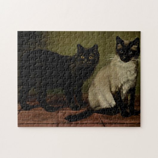  Cute Cats Black Manx Siamese Legpuzzel (Horizontaal)