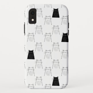 Cute Cats - Black & White Pattern Case-Mate iPhone Case