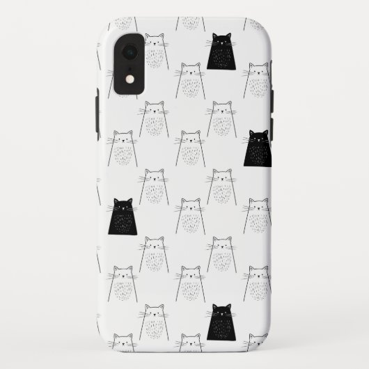 Cute Cats - Black & White Pattern Case-Mate iPhone Case (Achterkant)