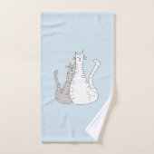 Cute Cats Blue Gray Pattern Bad Handdoek (Handdoek)