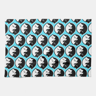 Cute Cats Cadeaus Yin Yang Symbool Meditatie Yoga Theedoek