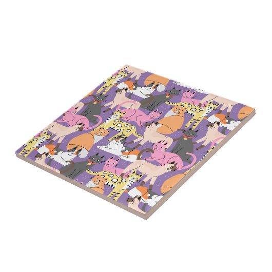 Cute Cats Ceramic Tegel Tegeltje (Zijkant)