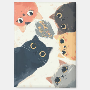 Cute Cats Circle – Kawaii Katten Illustratie Magneet