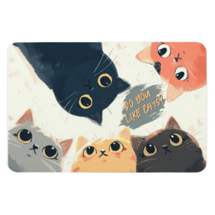 Cute Cats Circle – Kawaii Katten Illustratie Magneet