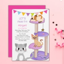 Cute Cats Colorful Modern Kittens Birthday Party