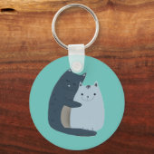 Cute Cats Cuddling Art Sleutelhanger (Voorkant)