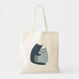 Cute Cats Cuddling Art Tote Bag