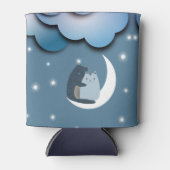 Cute Cats Cuddling on the Moon Art Blikjeskoeler (Voorkant)