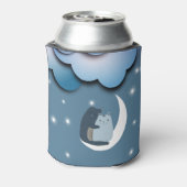 Cute Cats Cuddling on the Moon Art Blikjeskoeler (Blikje Achterkant)