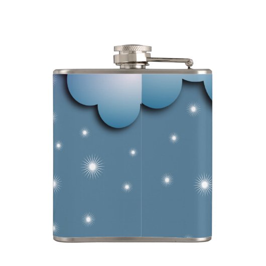 Cute Cats Cuddling on the Moon Art Heupfles (Achterkant)