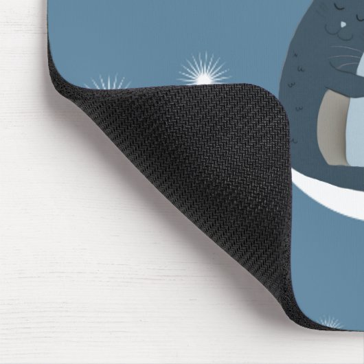 Cute Cats Cuddling on the Moon Art Muismat (Hoek)