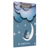 Cute Cats Cuddling on the Moon Art Personalized Klembord (Rechts)